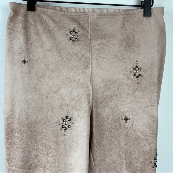 FREE PEOPLE Dusty Rose Vegan Suede Studded Pants - Picture 6 of 8